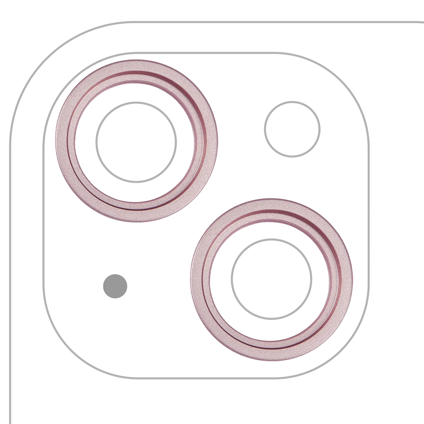 Back Camera Bezel Ring Only For iPhone 15 / 15 Plus (Pink) (2 Piece Set)