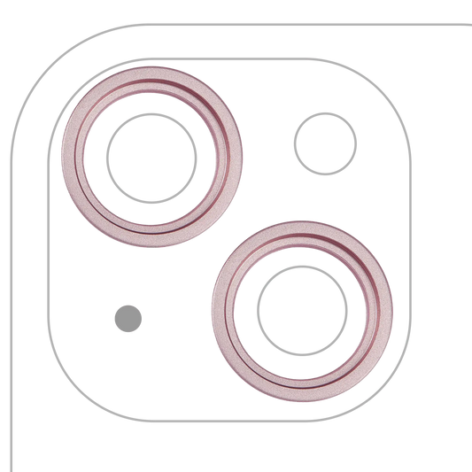 Back Camera Bezel Ring Only For iPhone 15 / 15 Plus (Pink) (2 Piece Set)