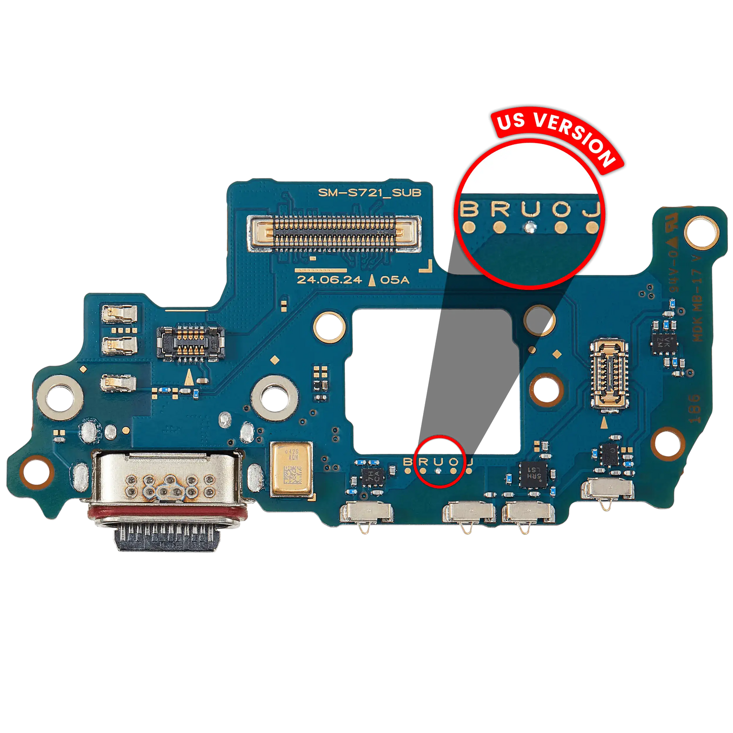 Charging Port Board For Samsung Galaxy S24 FE 5G (S721U) (US Version) (Premium)