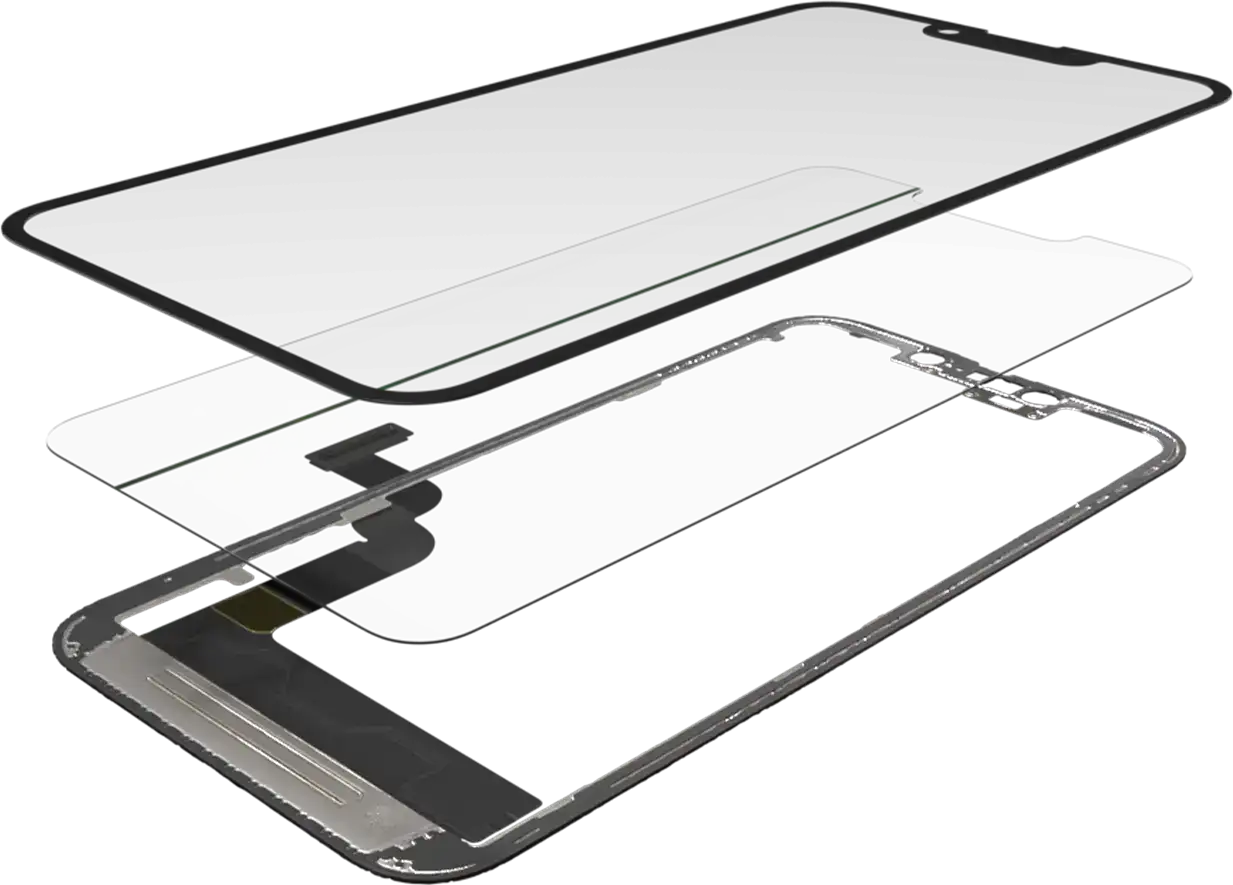3 in 1 (Glass With OCA Pre-Installed + Frame) For iPhone 13 (OCA Master)