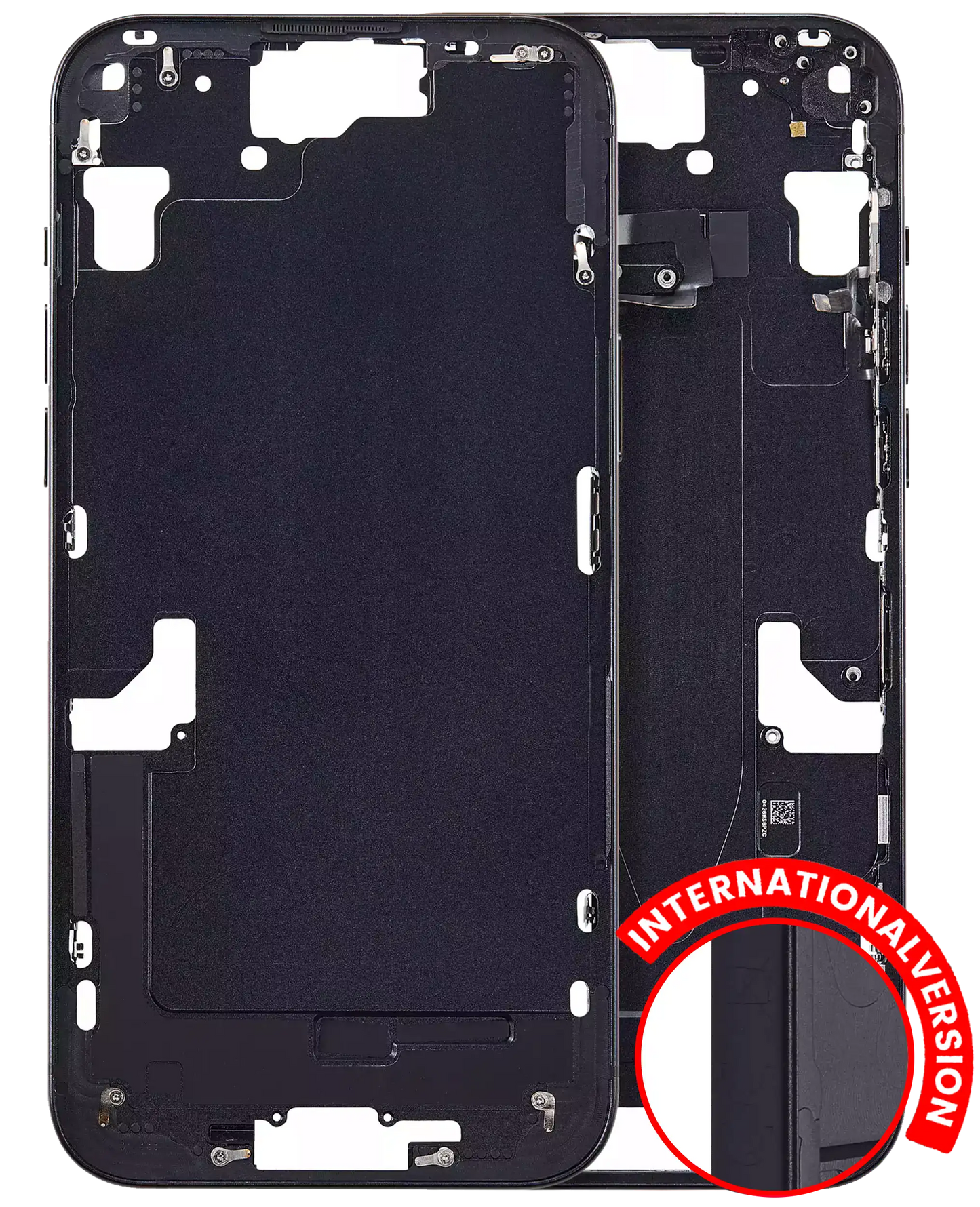 Mid-Frame Housing W/ Small Parts For iPhone 15 Plus (EU / Global Version) (Aftermarket Plus) (Black)