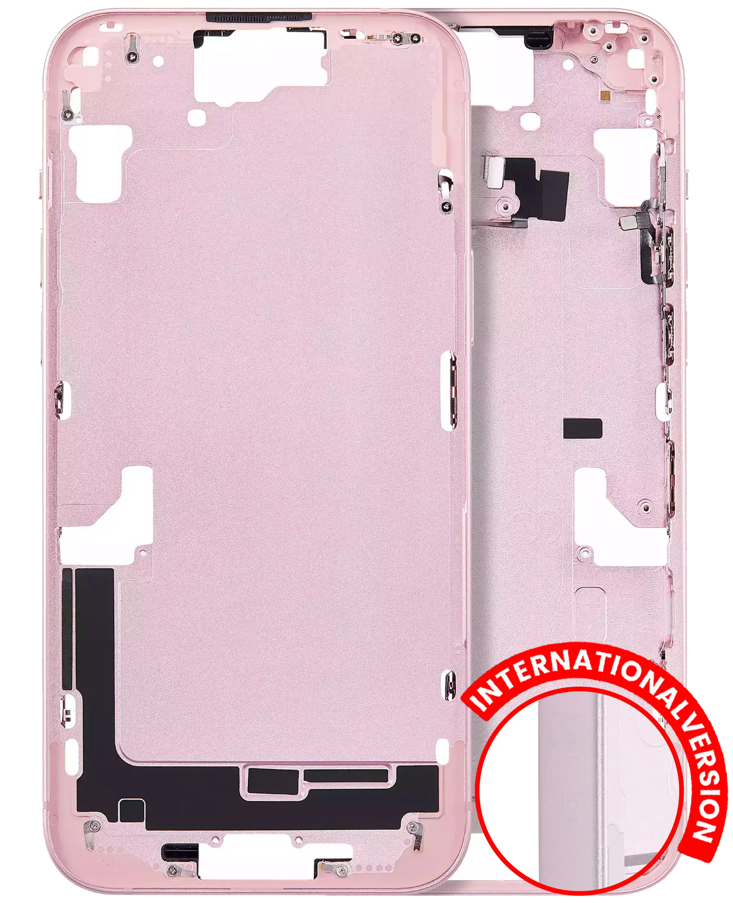 Mid-Frame Housing W/ Small Parts For iPhone 15 Plus (EU / Global Version) (Aftermarket Plus) (Pink)