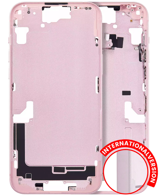 Mid-Frame Housing W/ Small Parts For iPhone 15 Plus (EU / Global Version) (Aftermarket Plus) (Pink)