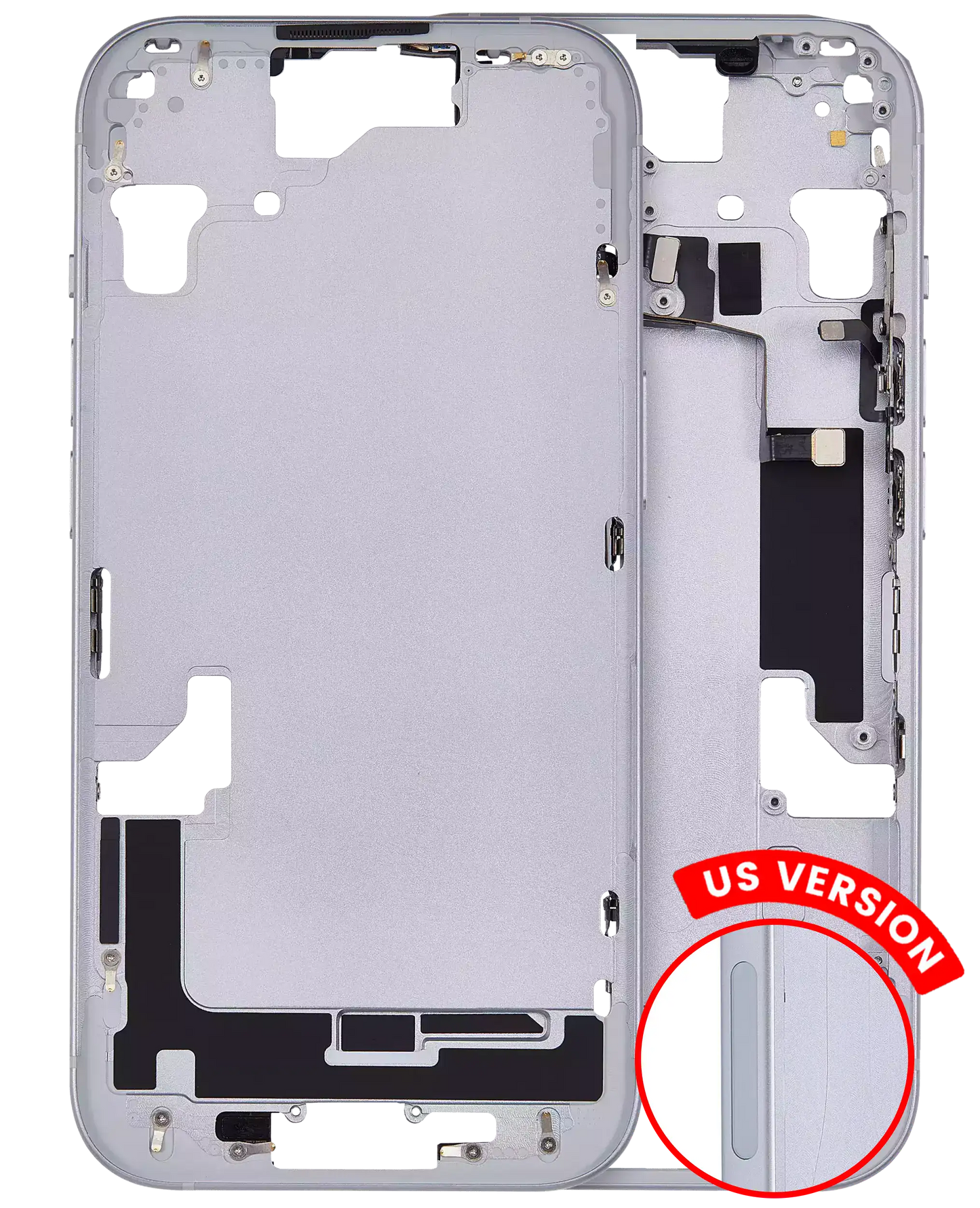 Mid-Frame Housing W/ Small Parts For iPhone 15 (US Version) (Aftermarket Plus) (Blue)