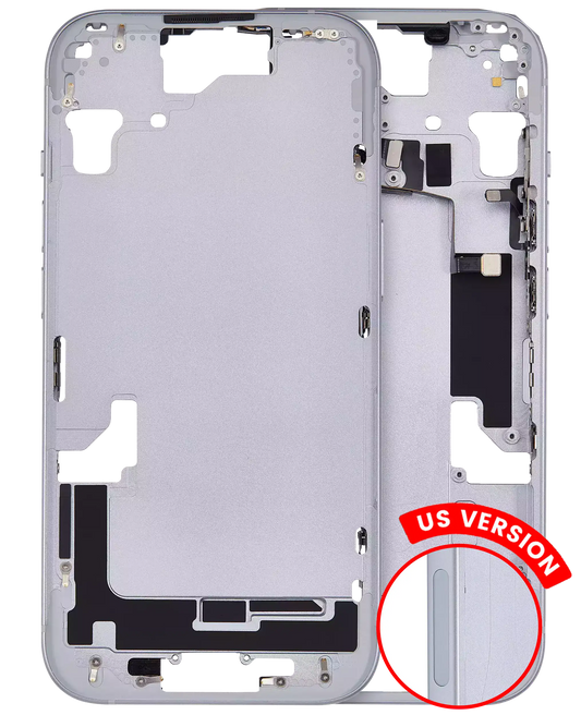 Mid-Frame Housing W/ Small Parts For iPhone 15 (US Version) (Aftermarket Plus) (Blue)