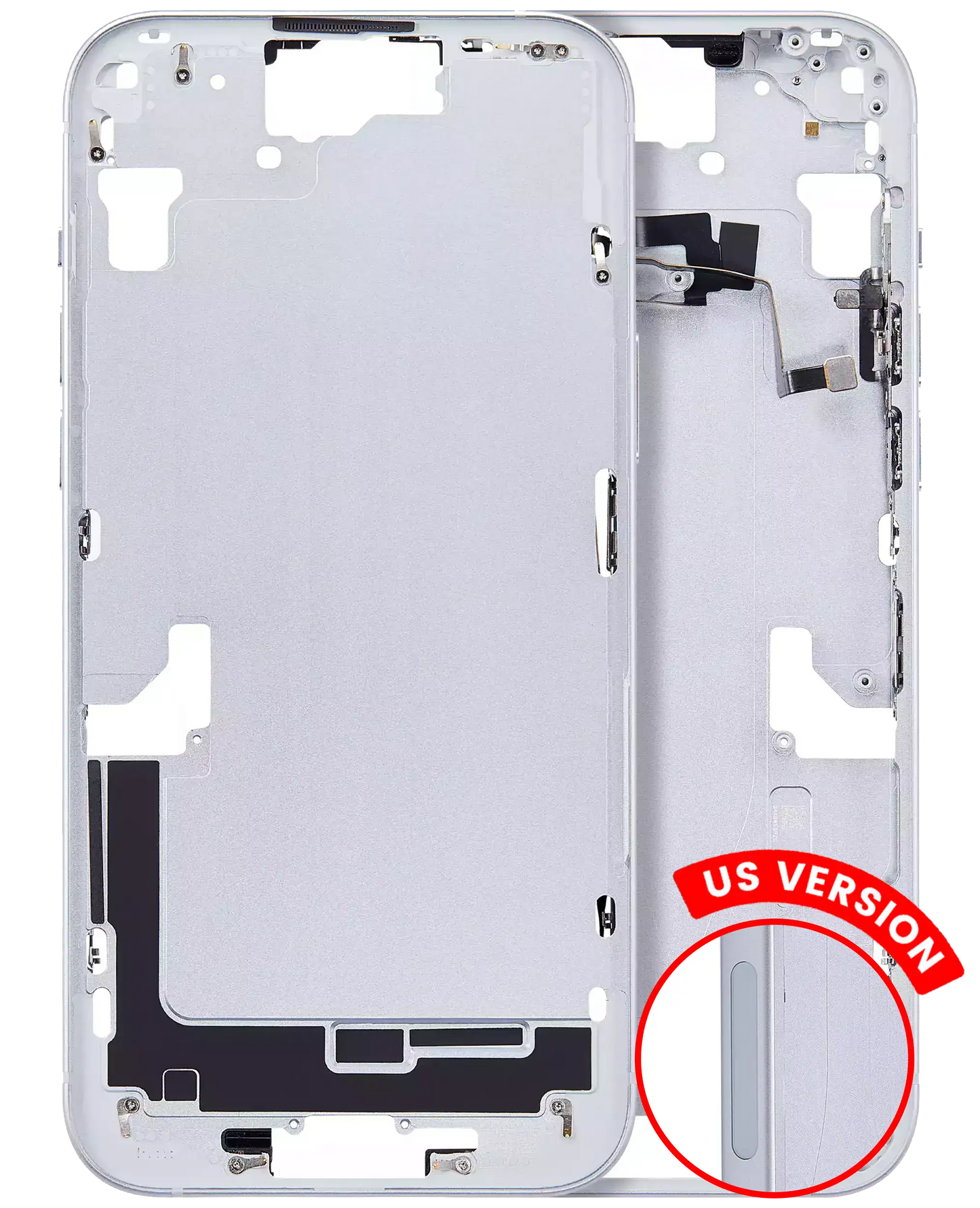 Mid-Frame Housing W/ Small Parts For iPhone 15 Plus (US Version) (Aftermarket Plus) (Blue)