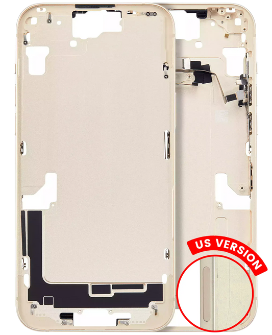 Mid-Frame Housing W/ Small Parts For iPhone 15 Plus (US Version) (Aftermarket Plus) (Yellow)