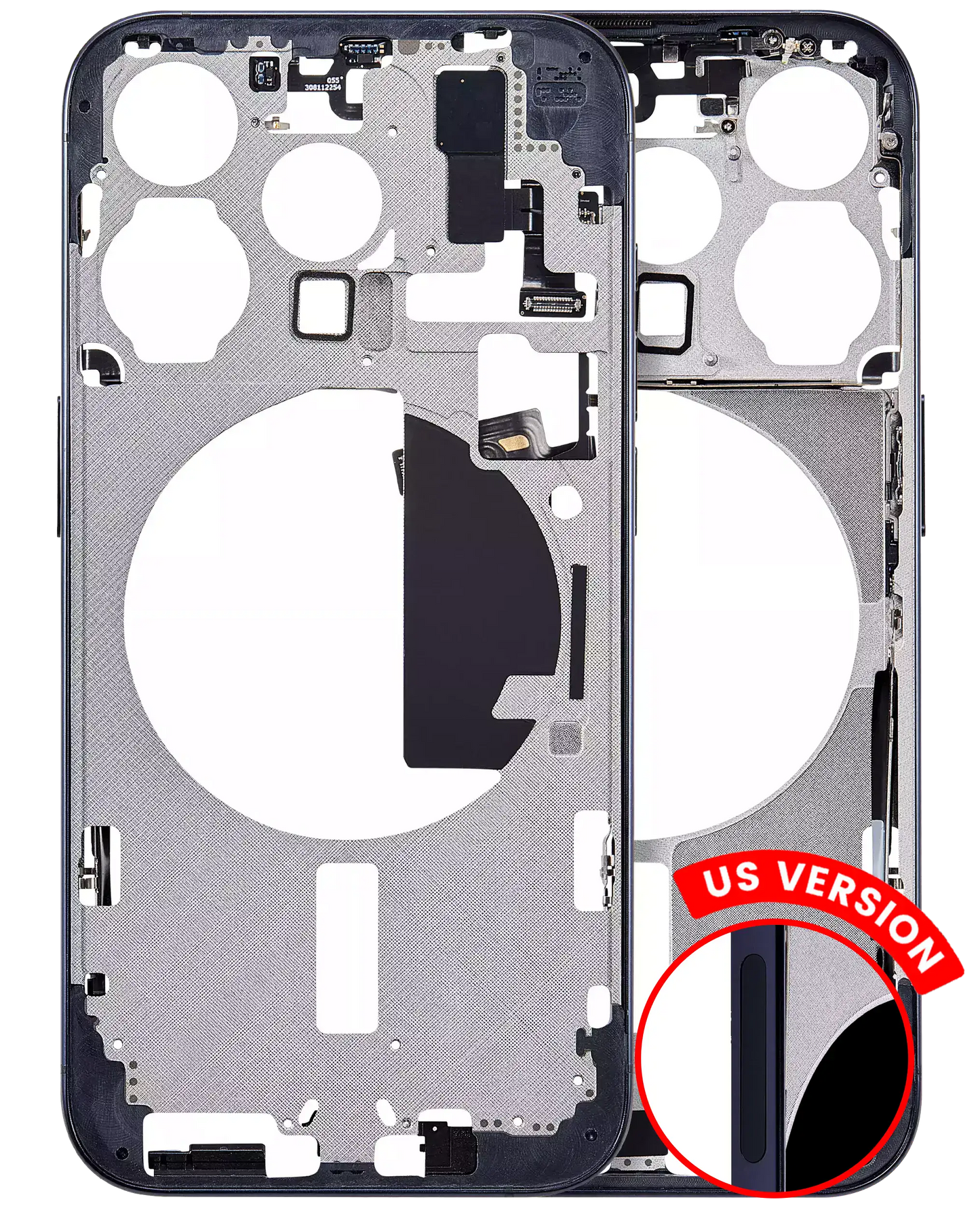 Mid-Frame Housing W/ Small Parts For iPhone 15 Pro (US Version) (Aftermarket Plus) (Blue Titanium)