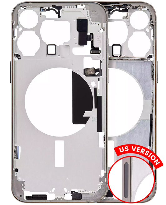Mid-Frame Housing W/ Small Parts For iPhone 15 Pro Max (US Version) (Aftermarket Plus) (Natural Titanium)