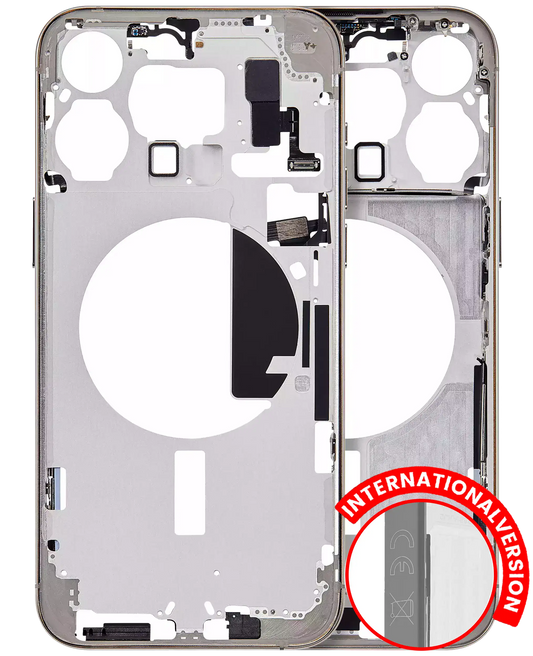 Mid-Frame Housing W/ Small Parts For iPhone 15 Pro Max (EU / Global Version) (Aftermarket Plus) (Natural Titanium)