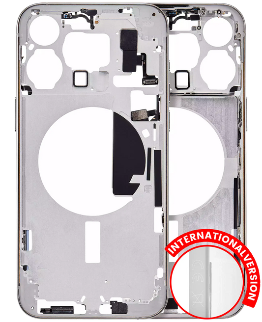 Mid-Frame Housing W/ Small Parts For iPhone 15 Pro Max (EU / Global Version) (Aftermarket Plus) (White Titanium)