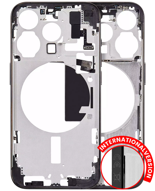 Mid-Frame Housing W/ Small Parts For iPhone 15 Pro (EU / Global Version) (Aftermarket Plus) (Black Titanium)