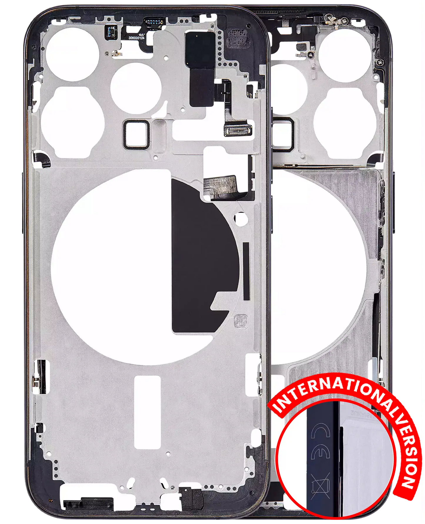 Mid-Frame Housing W/ Small Parts For iPhone 15 Pro (EU / Global Version) (Aftermarket Plus) (Blue Titanium)