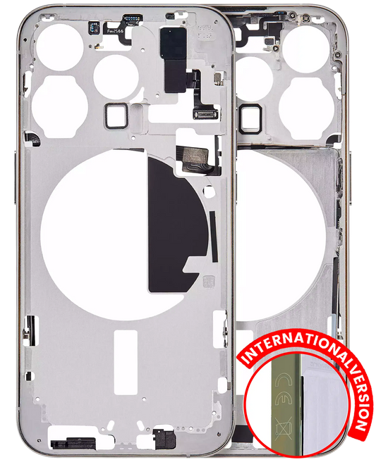 Mid-Frame Housing W/ Small Parts For iPhone 15 Pro (EU / Global Version) (Aftermarket Plus) (Natural Titanium)
