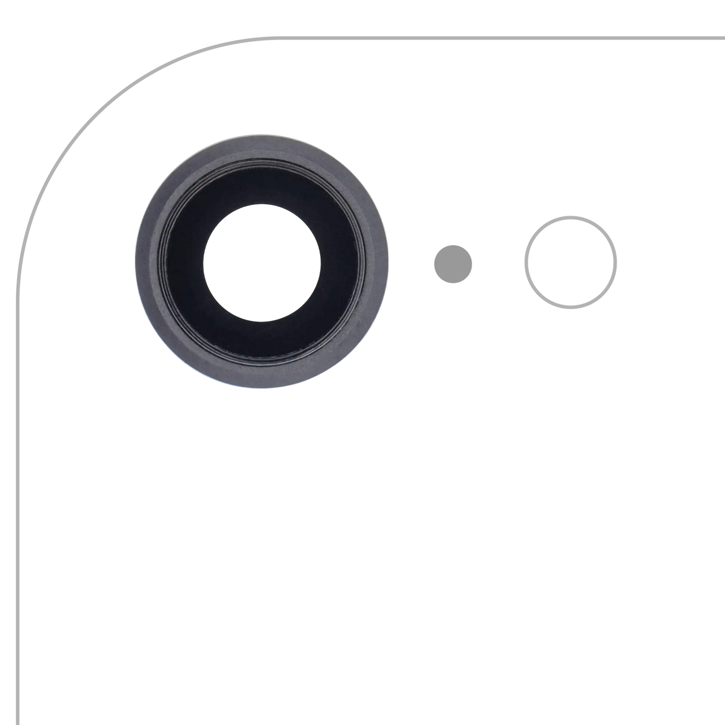 Back Camera Lens With Bracket & Bezel For iPhone 8 / SE (2020) / SE (2022) (Aftermarket Plus) (Space Gray) (10 Pack)