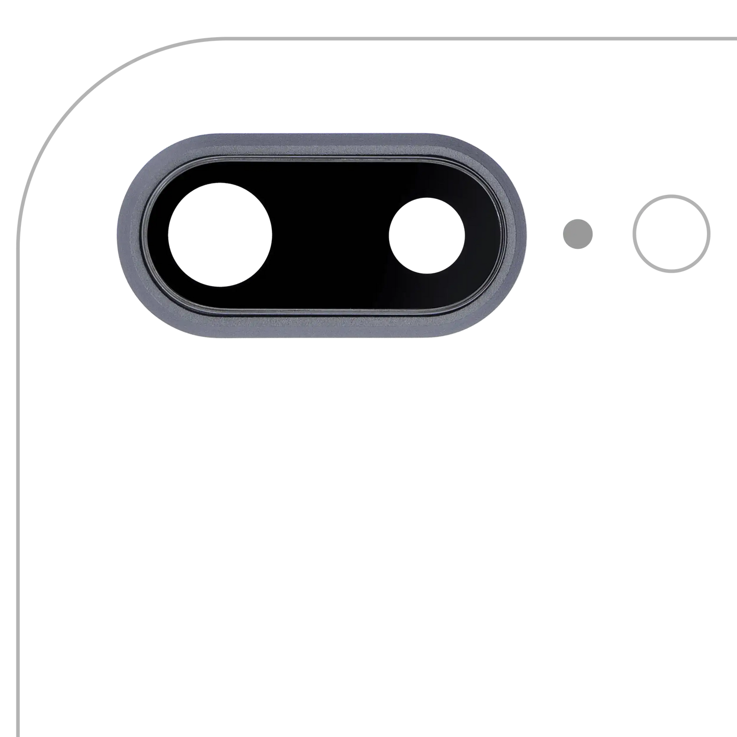 Back Camera Lens With Bracket & Bezel For iPhone 8 Plus (Aftermarket Plus) (Space Gray) (10 Pack)