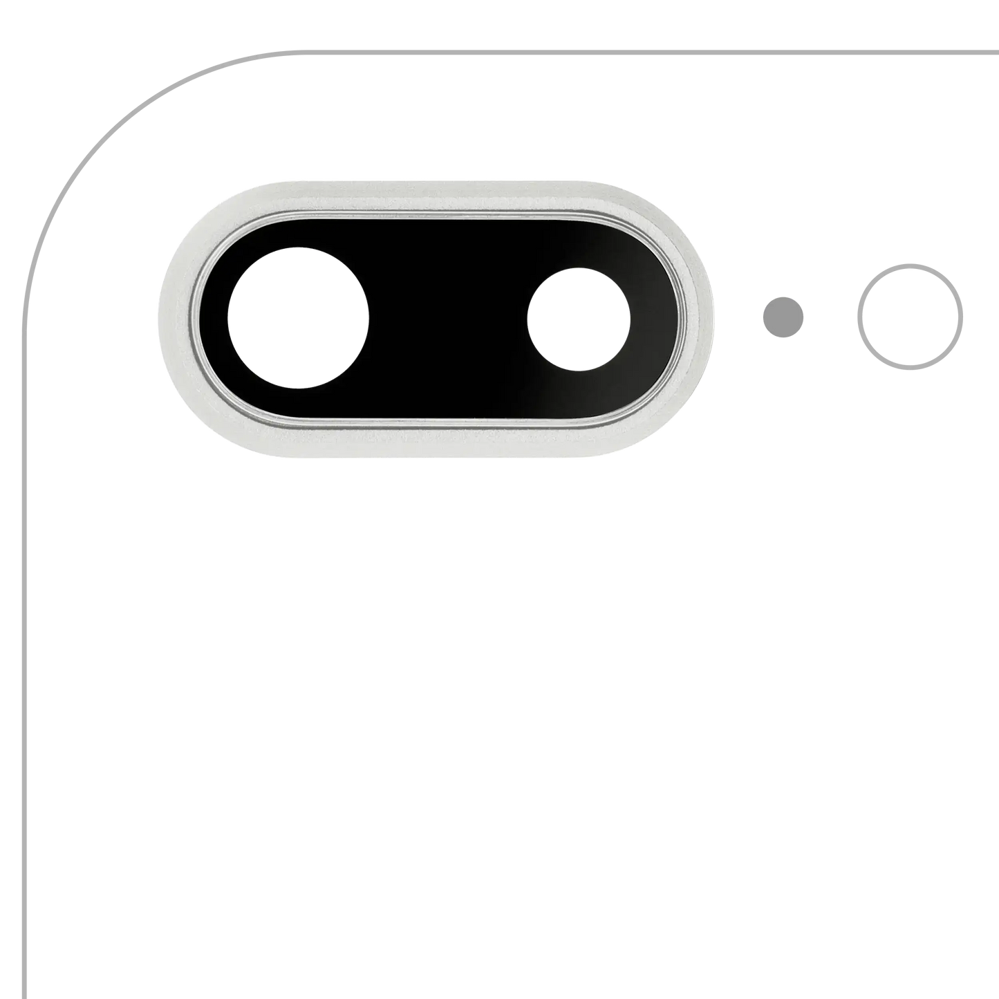 Back Camera Lens With Bracket & Bezel For iPhone 8 Plus (Aftermarket Plus) (Silver) (10 Pack)