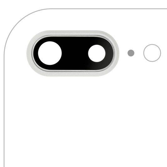 Back Camera Lens With Bracket & Bezel For iPhone 8 Plus (Aftermarket Plus) (Silver) (10 Pack)