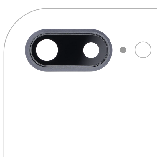 Back Camera Lens With Bracket & Bezel For iPhone 8 Plus (Space Gray) (10 Pack) (Real Sapphire l Premium)