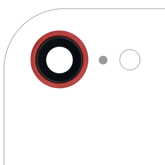 Back Camera Lens With Bracket & Bezel For iPhone 8 / SE (2020) / SE (2022) (Red) (10 Pack) (Real Sapphire l Premium)