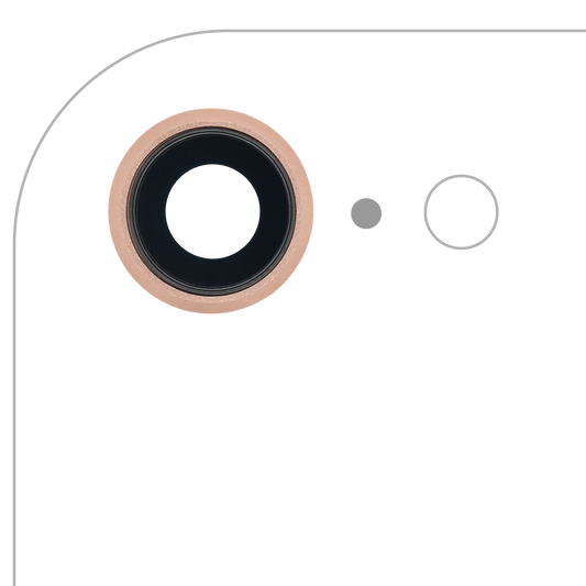 Back Camera Lens With Bracket & Bezel For iPhone 8 (Gold) (10 Pack) (Real Sapphire l Premium)