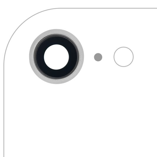 Back Camera Lens With Bracket & Bezel For iPhone 8 / SE (2020) / SE (2022) (Silver) (10 Pack) (Real Sapphire l Premium)