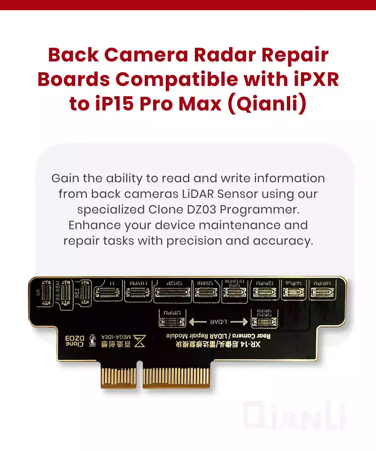 Clone-DZ03 Back Camera Radar Repair Board For iPhone XR-15 Pro Max (Qianli)