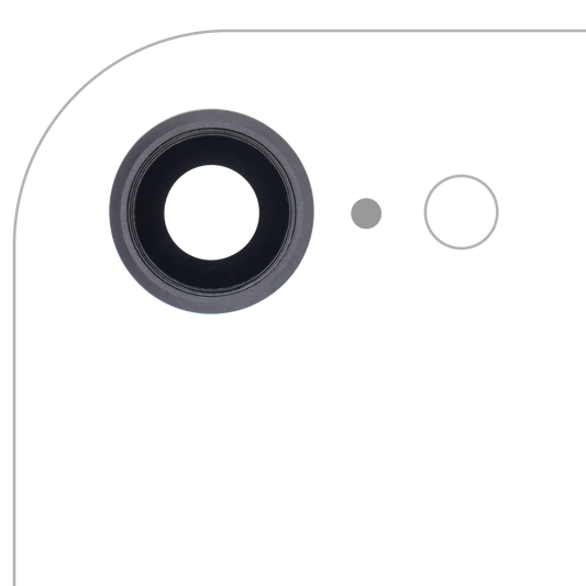 Back Camera Lens With Bracket & Bezel For iPhone 8 / SE (2020) / SE (2022) (Space Gray) (10 Pack) (Real Sapphire l Premium)