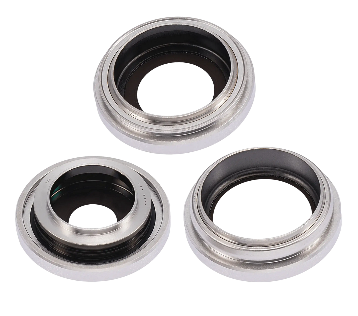 Back Camera Lens With Bracket & Bezel For iPhone 14 Pro / 14 Pro Max (Silver) (3 Piece Set) (Aftermarket Plus)