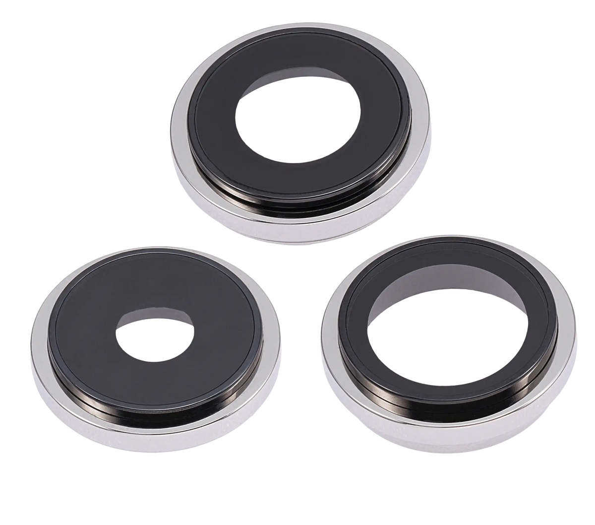Back Camera Lens With Bracket & Bezel For iPhone 14 Pro / 14 Pro Max (Silver) (3 Piece Set) (Aftermarket Plus)