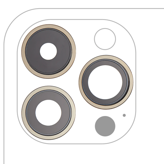 Back Camera Lens With Bracket & Bezel For iPhone 14 Pro / 14 Pro Max (Gold) (3 Piece Set) (Aftermarket Plus)