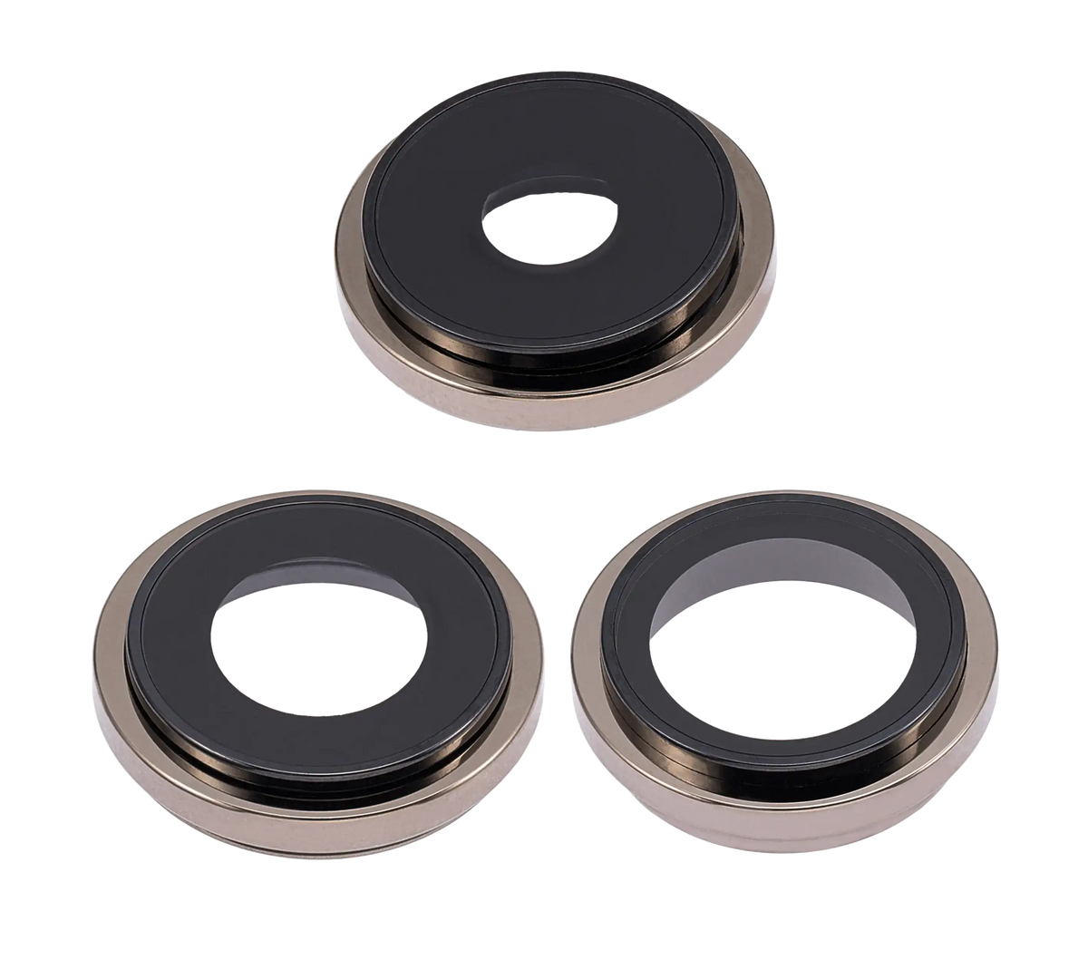 Back Camera Lens With Bracket & Bezel For iPhone 14 Pro / 14 Pro Max (Gold) (3 Piece Set) (Aftermarket Plus)