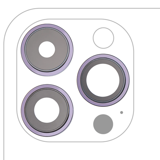 Back Camera Lens With Bracket & Bezel For iPhone 14 Pro / 14 Pro Max (Deep Purple) (3 Piece Set) (Aftermarket Plus)