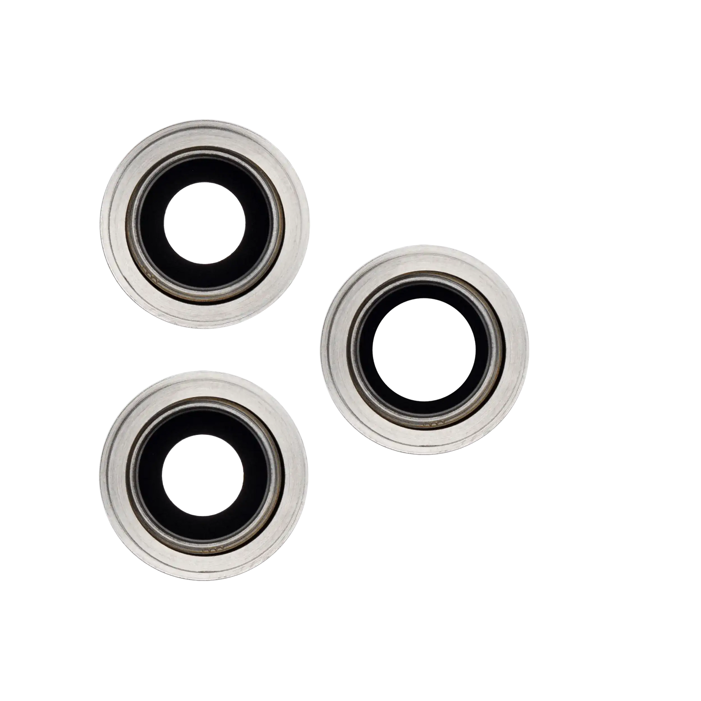 Back Camera Lens With Bracket & Bezel For iPhone 12 Pro Max (3 Piece Set) (Aftermarket Plus) (Silver)