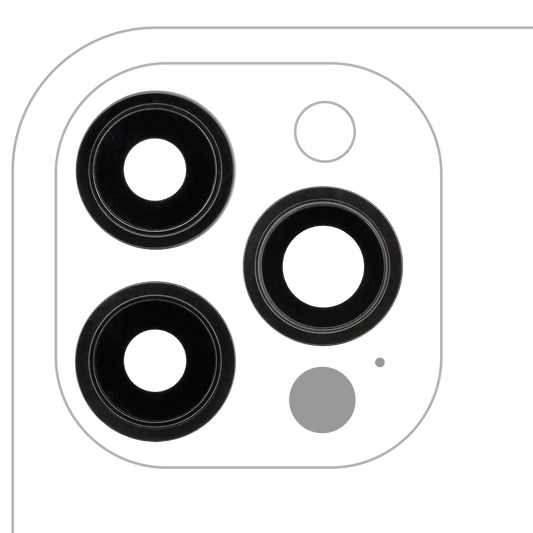 Back Camera Lens With Bracket & Bezel For iPhone 12 Pro Max (3 Piece Set) (Aftermarket Plus) (Graphite)