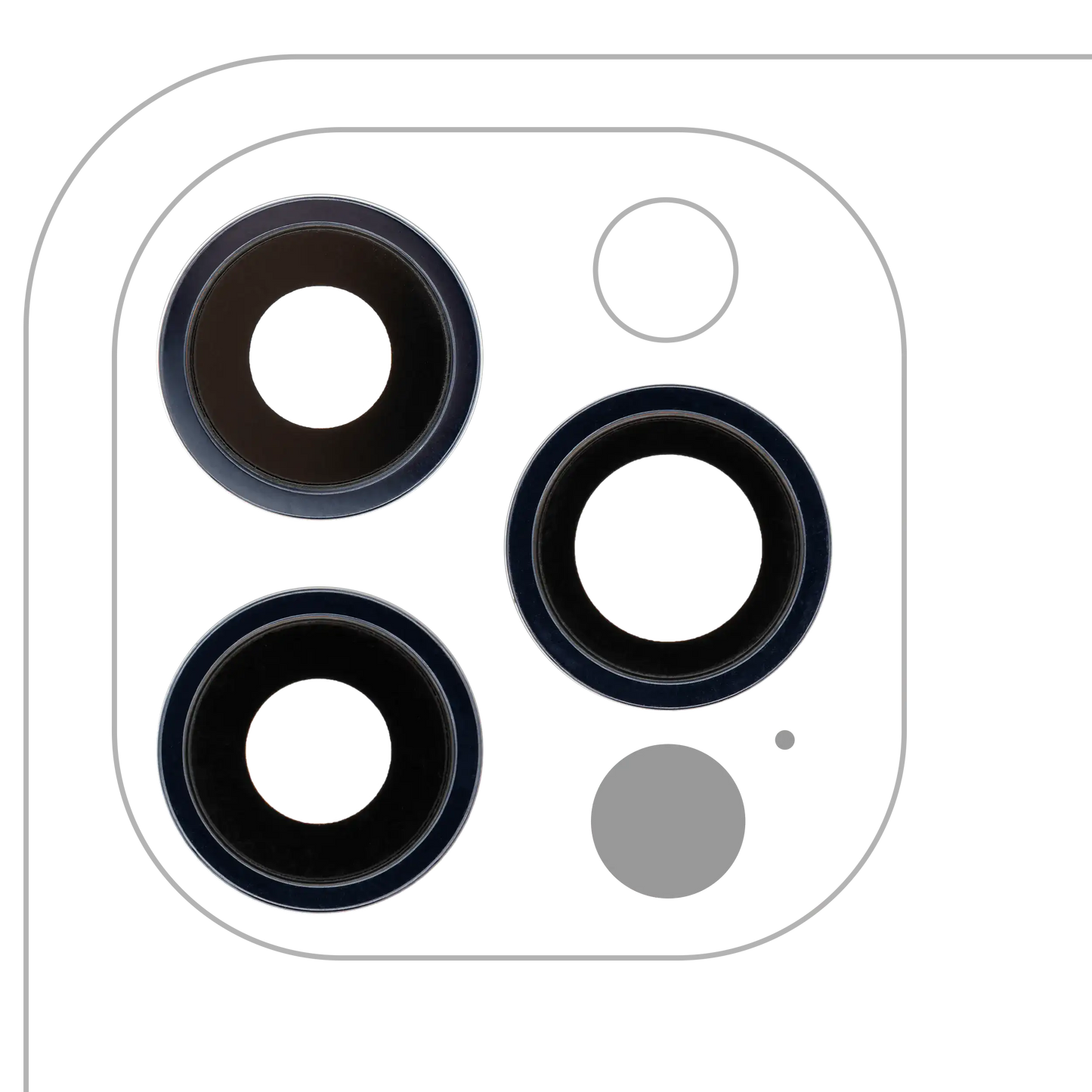 Back Camera Lens With Bracket & Bezel For iPhone 12 Pro (3 Piece Set) (Real Sapphire / Premium) (Pacific Blue)