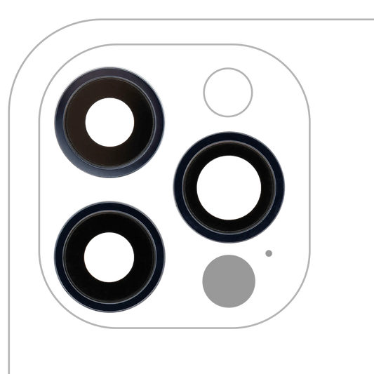 Back Camera Lens With Bracket & Bezel For iPhone 12 Pro (3 Piece Set) (Real Sapphire / Premium) (Pacific Blue)