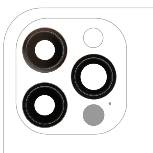 Back Camera Lens With Bracket & Bezel For iPhone 12 Pro (3 Piece Set) (Real Sapphire / Premium) (Graphite)