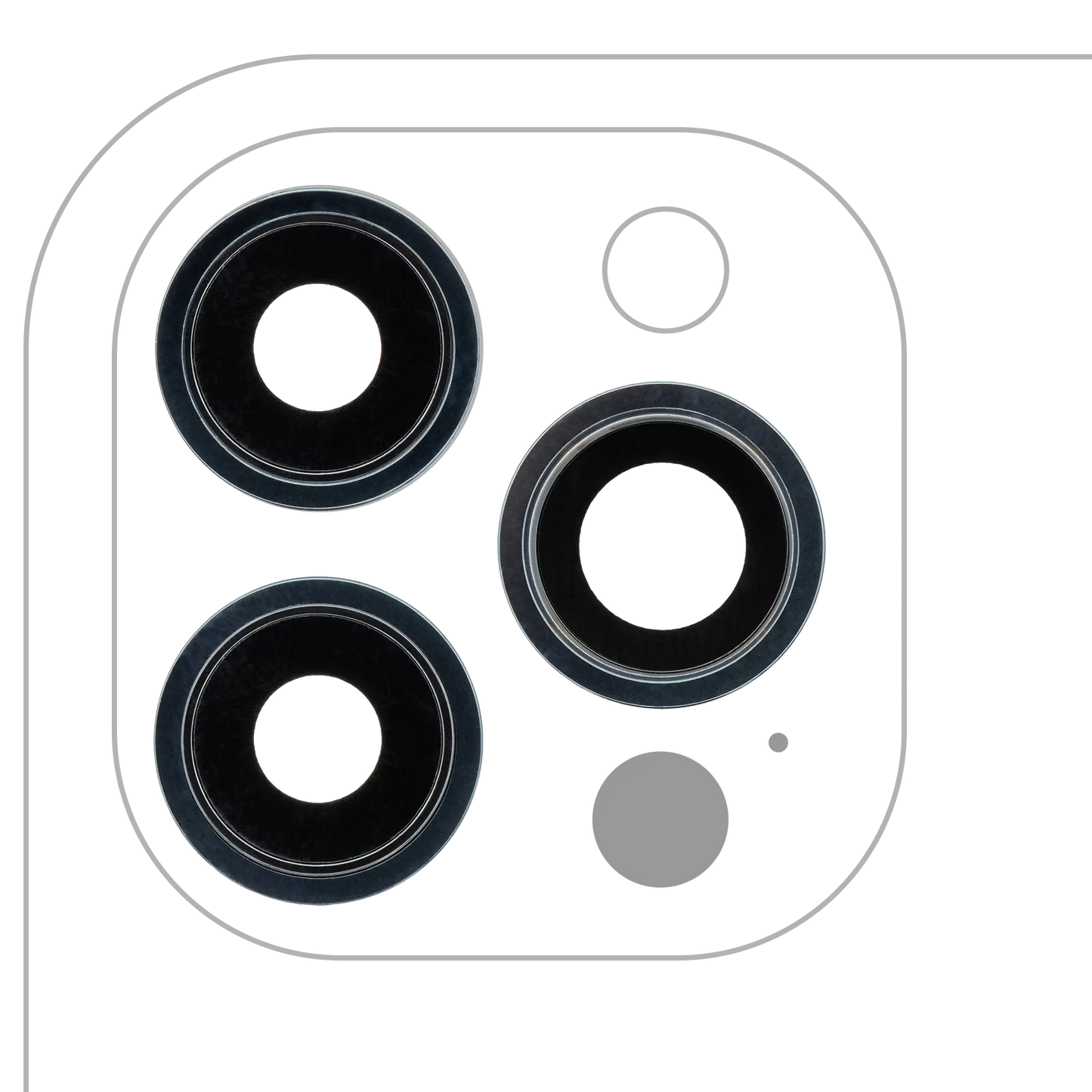 Back Camera Lens With Bracket & Bezel For iPhone 12 Pro Max (3 Piece Set) (Real Sapphire / Premium) (Pacific Blue)