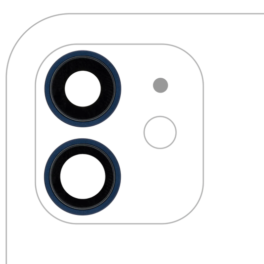 Back Camera Lens With Bracket & Bezel For iPhone 12 / 12 Mini (Aftermarket Plus) (Blue)
