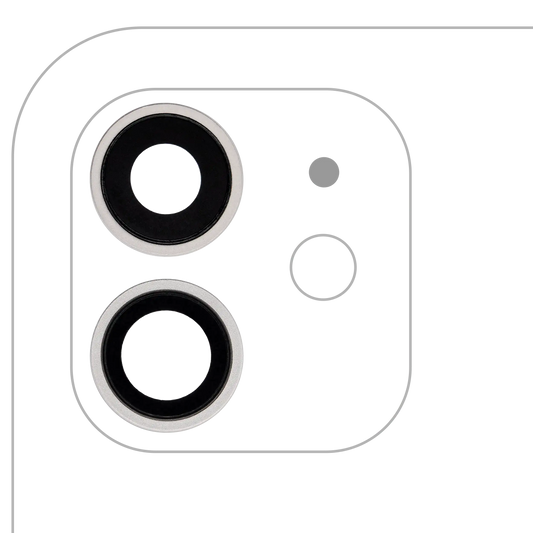 Back Camera Lens With Bracket & Bezel For iPhone 12 / 12 Mini (Aftermarket Plus) (White)