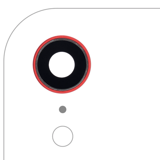 Back Camera Lens With Bracket & Bezel For iPhone XR (Red) (10 Pack) (Real Sapphire l Premium)