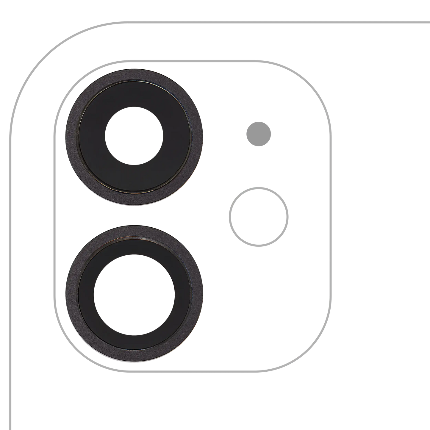 Back Camera Lens With Bracket & Bezel For iPhone 11 ( 2 Piece) (Aftermarket Plus) (Black)