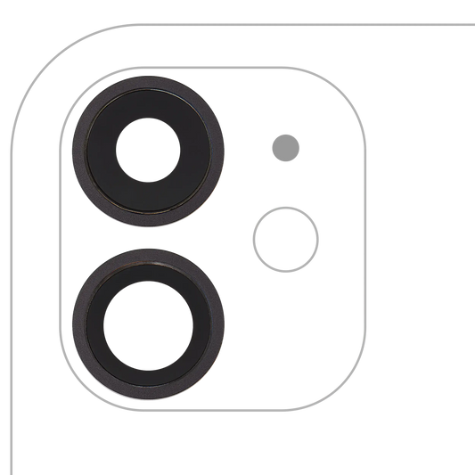 Back Camera Lens With Bracket & Bezel For iPhone 11 ( 2 Piece) (Aftermarket Plus) (Black)