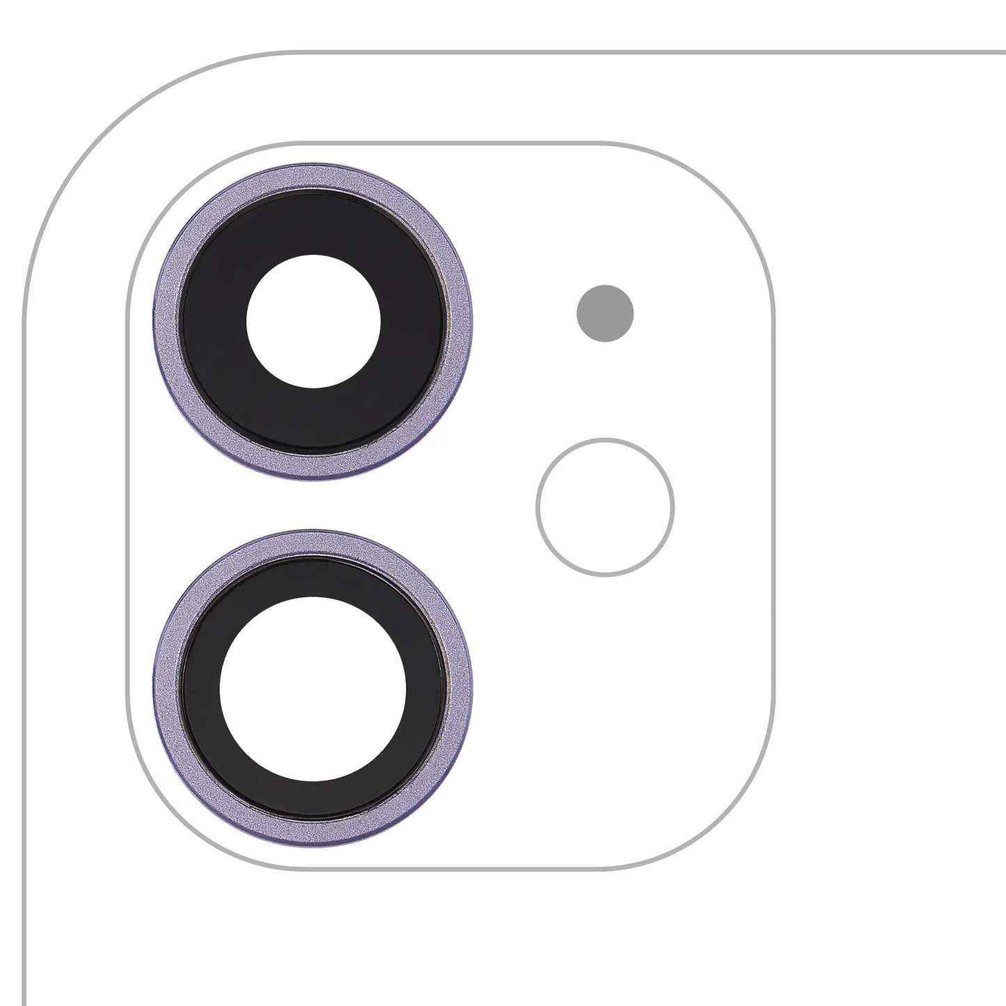 Back Camera Lens With Bracket & Bezel For iPhone 11 ( 2 Piece) (Aftermarket Plus) (Purple)