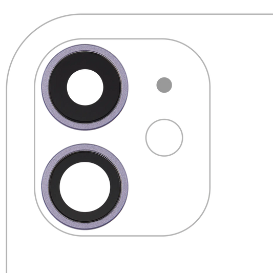 Back Camera Lens With Bracket & Bezel For iPhone 11 ( 2 Piece) (Aftermarket Plus) (Purple)
