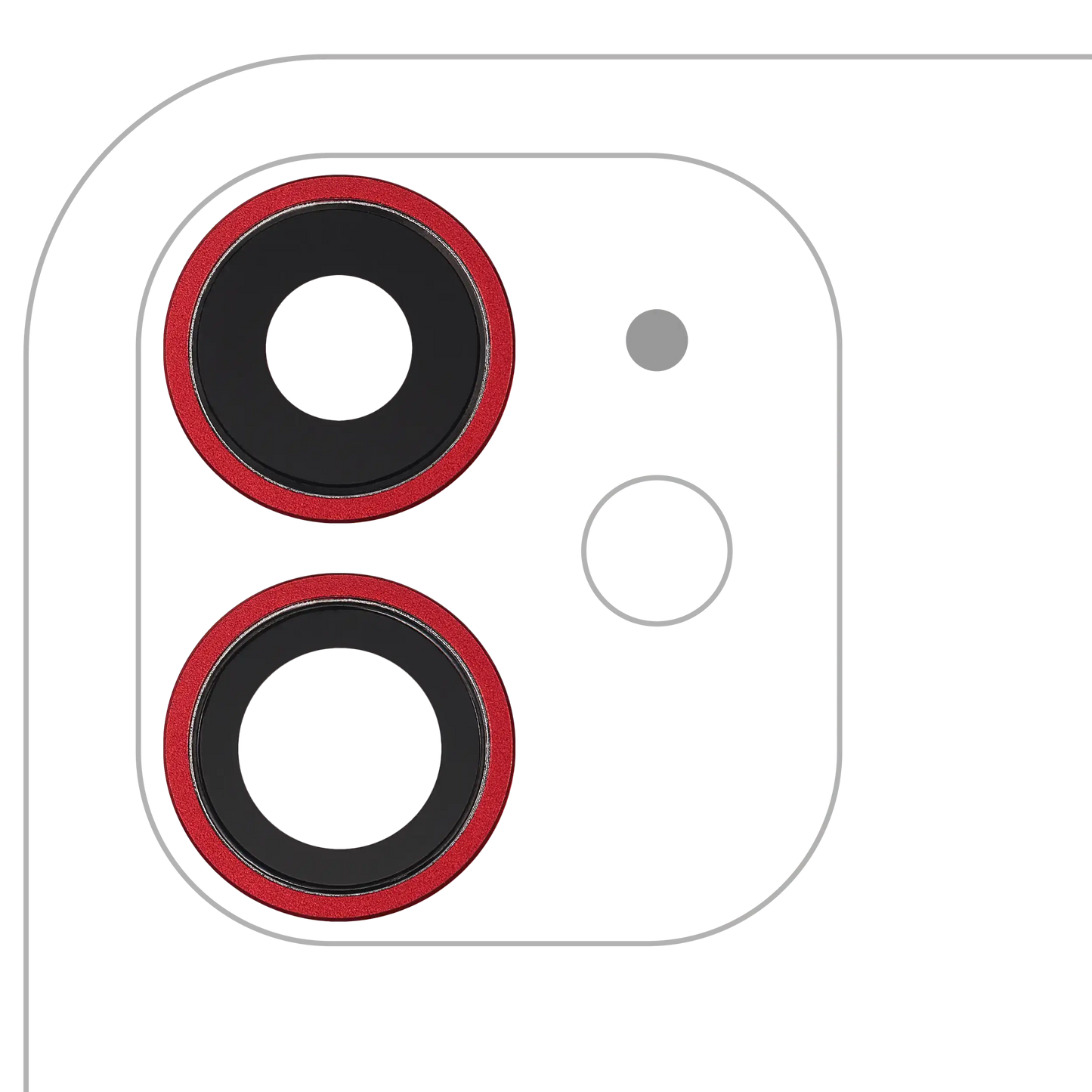 Back Camera Lens With Bracket & Bezel For iPhone 11 ( 2 Piece) (Aftermarket Plus) (Red)