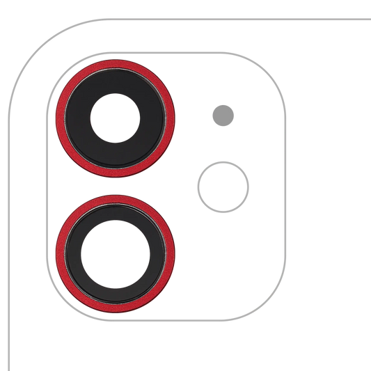 Back Camera Lens With Bracket & Bezel For iPhone 11 ( 2 Piece) (Aftermarket Plus) (Red)