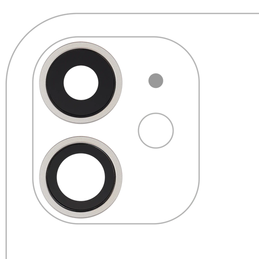 Back Camera Lens With Bracket & Bezel For iPhone 11 ( 2 Piece) (Aftermarket Plus) (White)