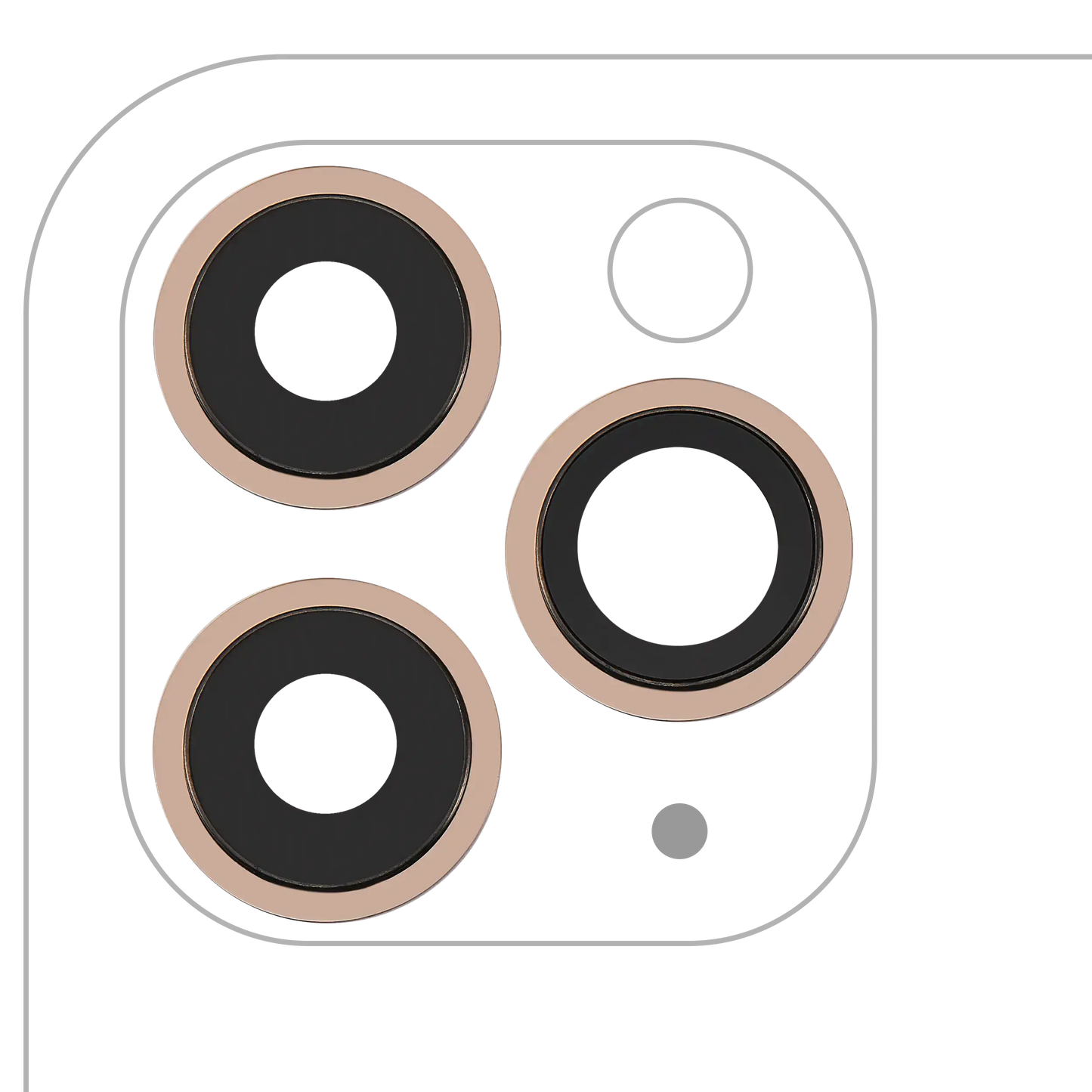 Back Camera Lens With Bracket & Bezel For iPhone 11 Pro / Pro Max (3 Piece Set) (Aftermarket Plus) (Gold)